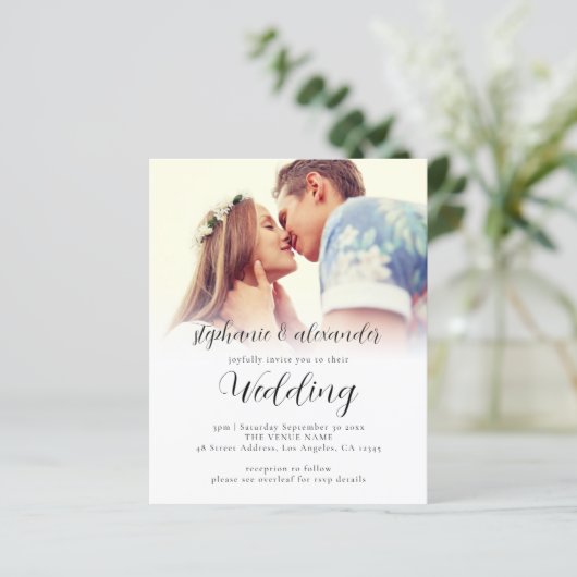 予算スエレガントクリプトQRコードフォトウェディング招待 (スタンド正面)