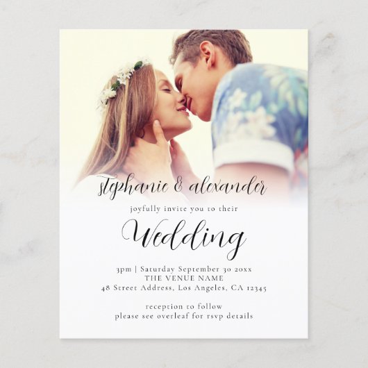 予算スエレガントクリプトQRコードフォトウェディング招待 (正面)