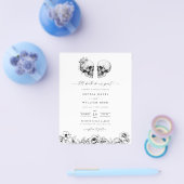 予算スカルハロウェディングレトロフォトゴシック結婚ズ チラシ (シングル)