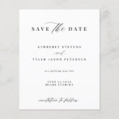 予算スクエレガントリッシンプルトの結婚式の日付の保存 チラシ (正面)