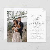 予算スクエレガントリプト写真ウェディング日付の保存 (正面/裏面)