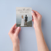 予算スクエレガントリプト結婚式の日付の保存 チラシ (手)