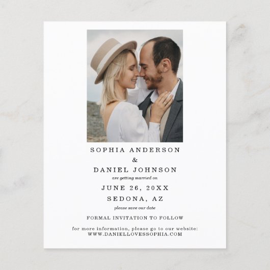 予算スクエレガントリプト結婚式の日付の保存 チラシ (裏面)