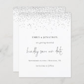 予算スクエレガントリプトSilverグリッター日付の保存 (正面/裏面)