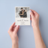 予算スクファンシーリプト結婚式の日付の保存 チラシ (手)