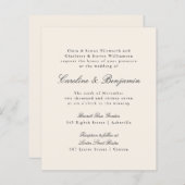 予算スクフォーマルリプトアイボリー結婚式招待状 (正面/裏面)