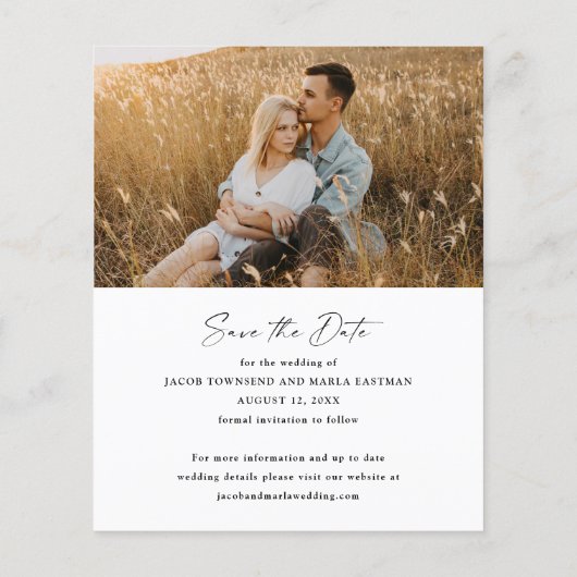 予算スクモダンリプト写真ウェディング日付の保存 (裏面)