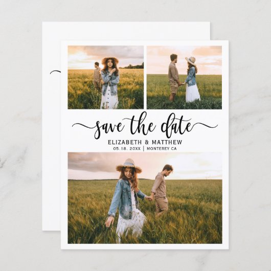 予算スクモダンリプト写真コラージュ日付の保存 (正面/裏面)