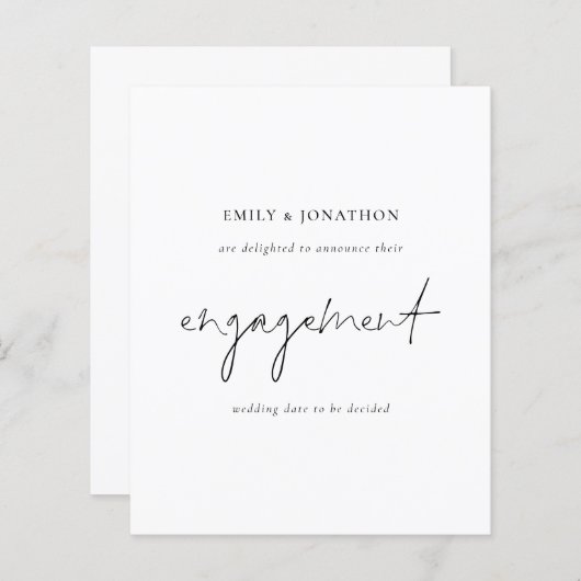 予算スクリプトのミニマル婚約の発表 (正面/裏面)