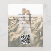 予算スクリプトの写真結婚式招待状 (裏面)