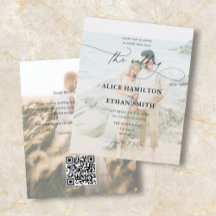 予算スクリプトの写真結婚式招待状