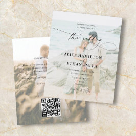 予算スクリプトの写真結婚式招待状