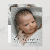 予算スクリプトようこそベビー写真ありがとう (正面/裏面)