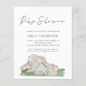 予算スクリプトエレファントベビージャーシャワー招待状 (正面)