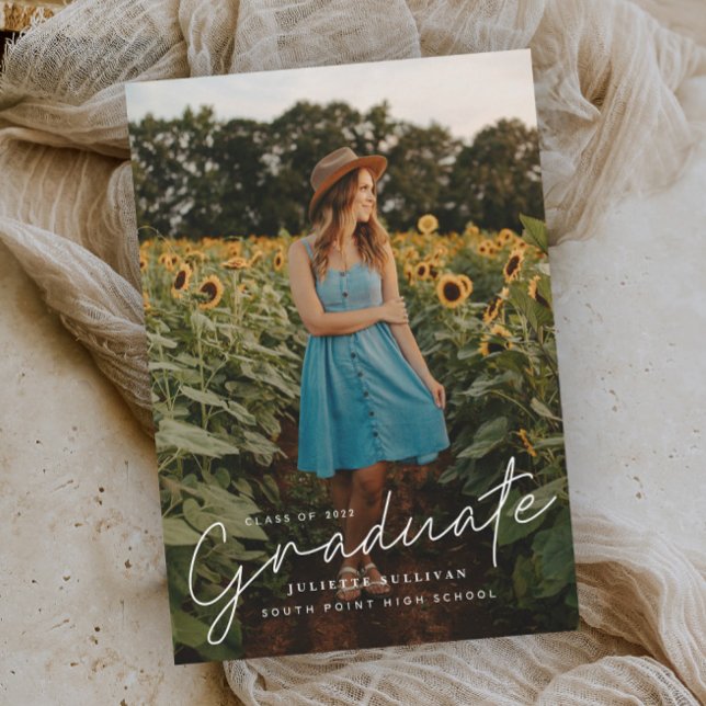 予算スクリプトシンプルの写真の卒業招待状 (クリエイターアップロード済み)