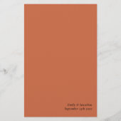 予算スクリプトシンプルのTerracottaのメ結婚ニュー (裏面)