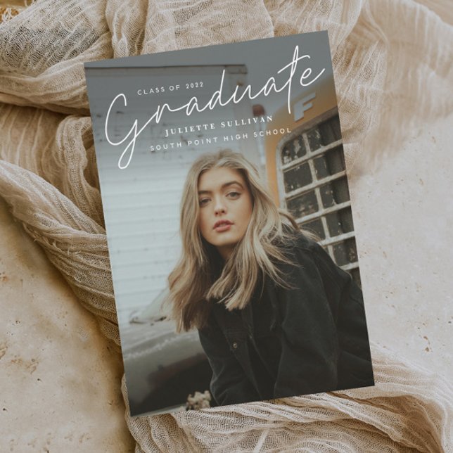 予算スクリプトシンプル写真の卒業招待状 (クリエイターアップロード済み)