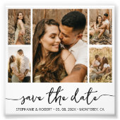 予算スクリプトタイポグラフィ写真の保存日付 フォトプリント (正面)