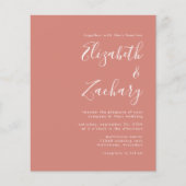 予算スクリプトテラコッタQRコードウェディング招待 (正面)