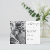 予算スクリプトハート結婚写真のサンキューカード ポストカード (スタンド正面)