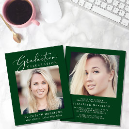 予算スクリプトフォトグリーン卒業パーティー招待状