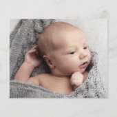 予算スクリプトフォトベビーサンキューカード (裏面)