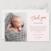 予算スクリプトフォトベビーサンキューカード (正面)