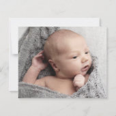 予算スクリプトフォトベビーサンキューカード (裏面)