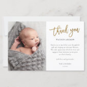 予算スクリプトフォトベビーサンキューカード (正面)