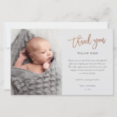 予算スクリプトフォトベビーサンキューカード (正面)