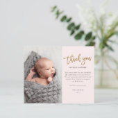 予算スクリプトフォトベビーサンキューカード (スタンド正面)