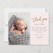予算スクリプトフォトベビーサンキューカード (正面)