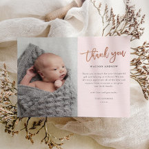 予算スクリプトフォトベビーサンキューカード