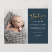 予算スクリプトフォトベビーサンキューカード (正面)