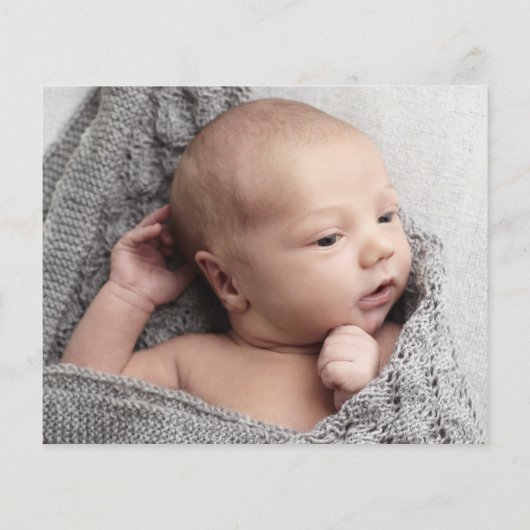 予算スクリプトフォトベビーサンキューカード (裏面)