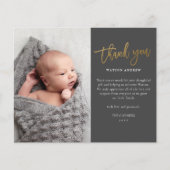 予算スクリプトフォトベビーサンキューカード (正面)