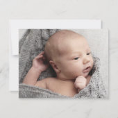 予算スクリプトフォト男の赤ちゃんサンキューカード サンキューカード (裏面)