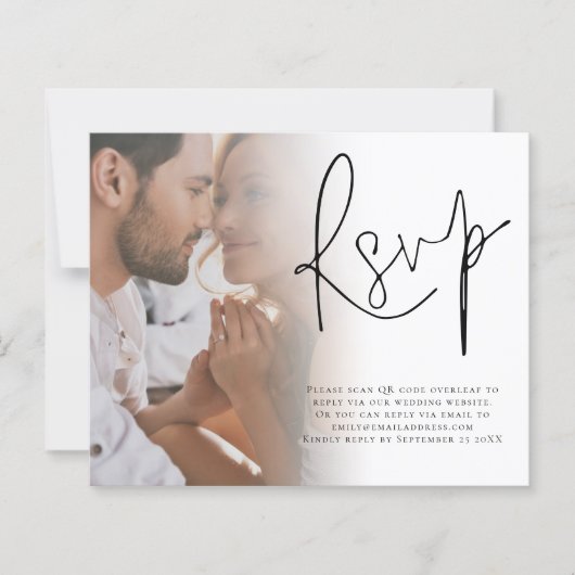 予算スクリプトフォトQRコードウェディングRSVP (正面)