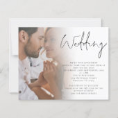 予算スクリプトフォトQRコード結婚式招待状 (正面)