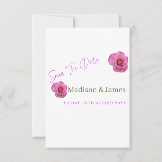 予算スクリプトフローラの保存日付の招待 セーブザデート (正面)