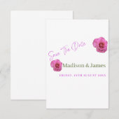 予算スクリプトフローラの保存日付の招待 セーブザデート (正面/裏面)