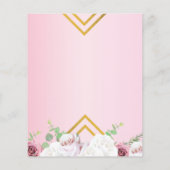 予算スクリプトフローラ幾何学的結婚式招待状 (裏面)