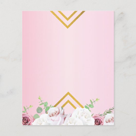 予算スクリプトフローラ幾何学的結婚式招待状 (裏面)