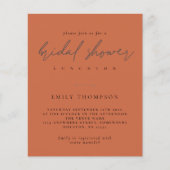 予算スクリプトブライダルシャワーテラコッタ招待状 (正面)