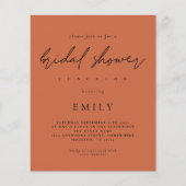 予算スクリプトブライダルシャワーテラコッタ招待状 (正面)