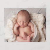 予算スクリプトベビー写真サンキューカード (裏面)