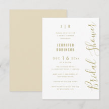 予算スクリプトモダンブライダルシャワーの白 