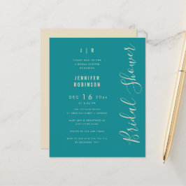 予算スクリプトモダンブライダルシャワーティール（緑がかった色）