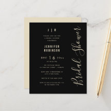 予算スクリプトモダンブライダルシャワー黒