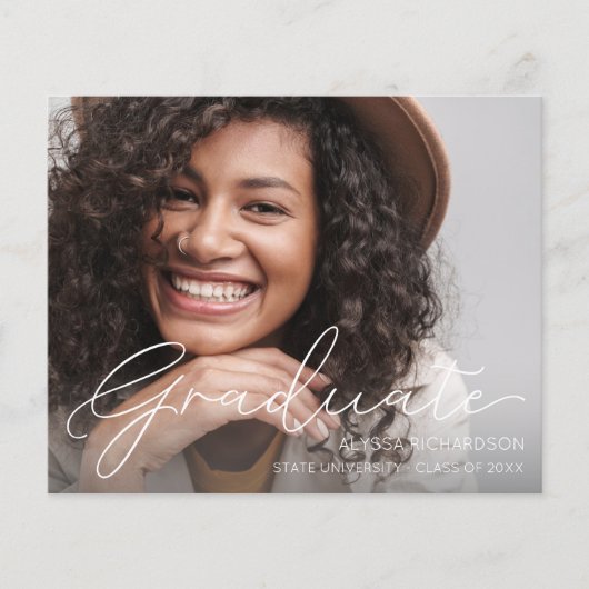 予算スクリプトモダン写真の卒業発表 チラシ (正面)